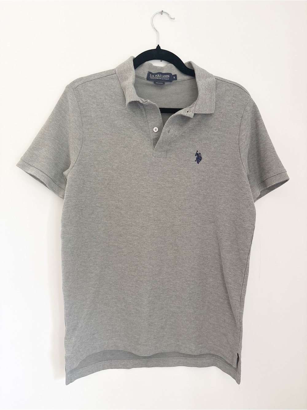 U.S. Polo Assn. Light Gray Polo with Navy Logo